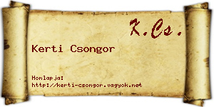 Kerti Csongor névjegykártya
